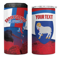 Faroe Islands National Day 4 in 1 Can Cooler Tumbler Olavsoka Faroes Map With Tjaldur - Wonder Print Shop