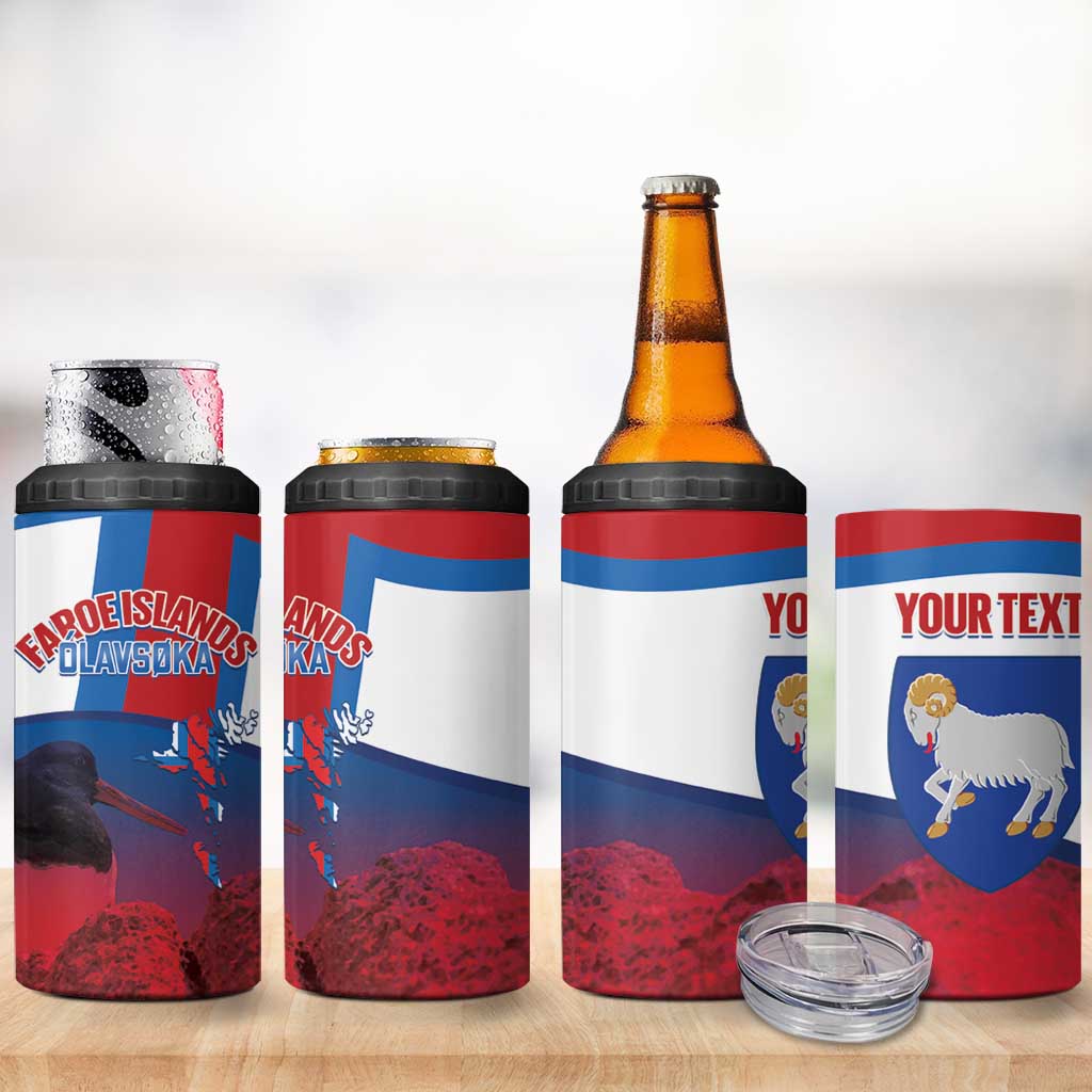 Faroe Islands National Day 4 in 1 Can Cooler Tumbler Olavsoka Faroes Map With Tjaldur - Wonder Print Shop
