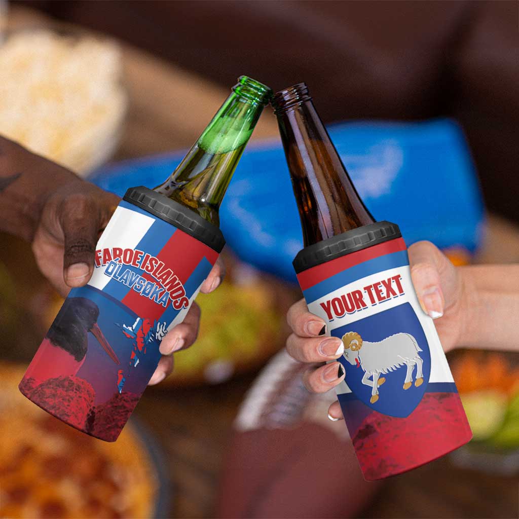 Faroe Islands National Day 4 in 1 Can Cooler Tumbler Olavsoka Faroes Map With Tjaldur - Wonder Print Shop