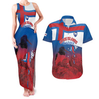 Faroe Islands National Day Couples Matching Tank Maxi Dress and Hawaiian Shirt Olavsoka Faroes Map With Tjaldur - Wonder Print Shop