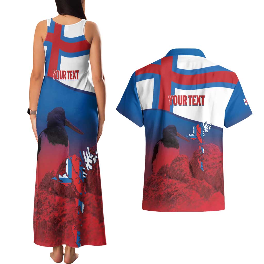 Faroe Islands National Day Couples Matching Tank Maxi Dress and Hawaiian Shirt Olavsoka Faroes Map With Tjaldur - Wonder Print Shop