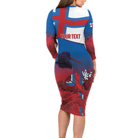 Faroe Islands National Day Family Matching Long Sleeve Bodycon Dress and Hawaiian Shirt Olavsoka Faroes Map With Tjaldur - Wonder Print Shop