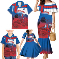 Faroe Islands National Day Family Matching Mermaid Dress and Hawaiian Shirt Olavsoka Faroes Map With Tjaldur - Wonder Print Shop