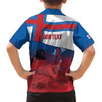 Faroe Islands National Day Family Matching Off The Shoulder Long Sleeve Dress and Hawaiian Shirt Olavsoka Faroes Map With Tjaldur - Wonder Print Shop