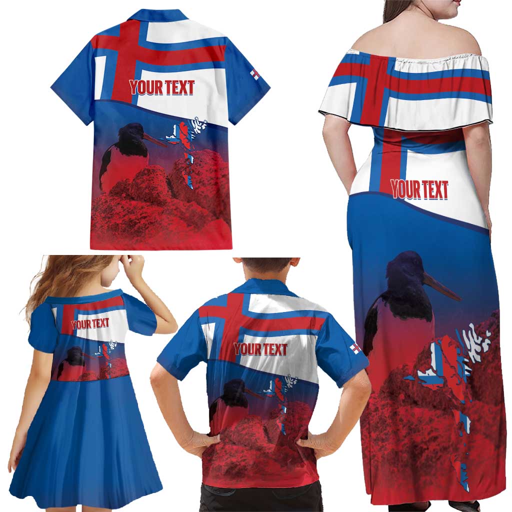 Faroe Islands National Day Family Matching Off Shoulder Maxi Dress and Hawaiian Shirt Olavsoka Faroes Map With Tjaldur - Wonder Print Shop