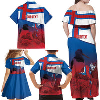 Faroe Islands National Day Family Matching Off Shoulder Maxi Dress and Hawaiian Shirt Olavsoka Faroes Map With Tjaldur - Wonder Print Shop