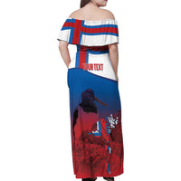 Faroe Islands National Day Family Matching Off Shoulder Maxi Dress and Hawaiian Shirt Olavsoka Faroes Map With Tjaldur - Wonder Print Shop