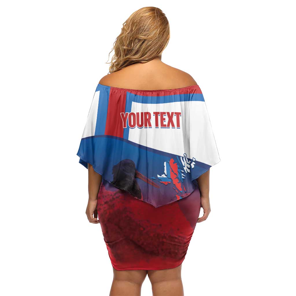 Faroe Islands National Day Family Matching Off Shoulder Short Dress and Hawaiian Shirt Olavsoka Faroes Map With Tjaldur - Wonder Print Shop