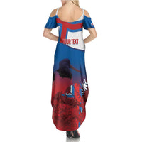 Faroe Islands National Day Family Matching Summer Maxi Dress and Hawaiian Shirt Olavsoka Faroes Map With Tjaldur - Wonder Print Shop