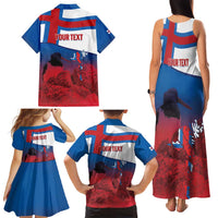 Faroe Islands National Day Family Matching Tank Maxi Dress and Hawaiian Shirt Olavsoka Faroes Map With Tjaldur - Wonder Print Shop