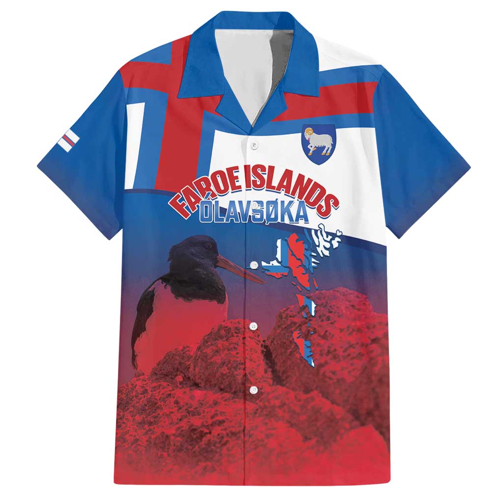 Faroe Islands National Day Hawaiian Shirt Olavsoka Faroes Map With Tjaldur - Wonder Print Shop