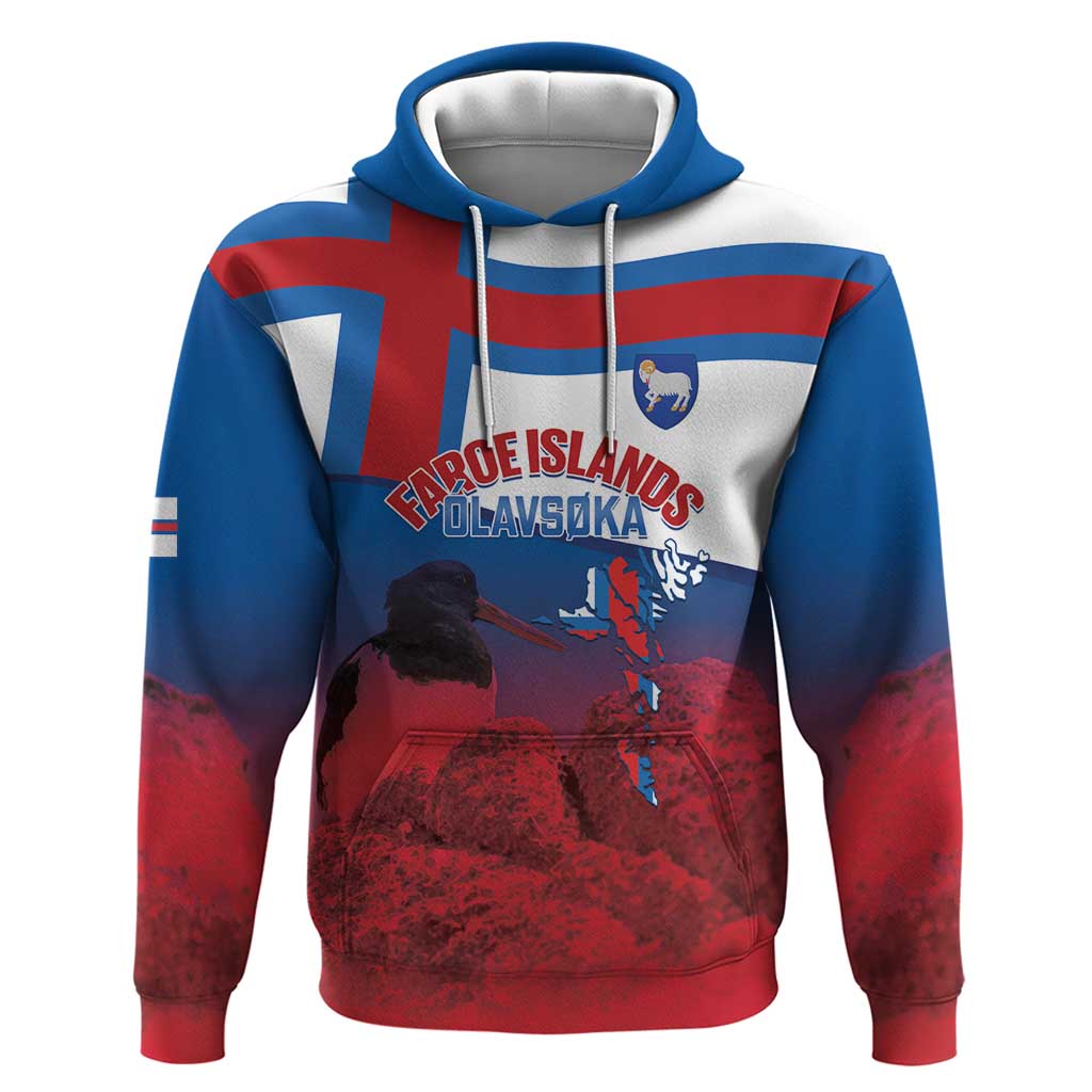 Faroe Islands National Day Hoodie Olavsoka Faroes Map With Tjaldur - Wonder Print Shop
