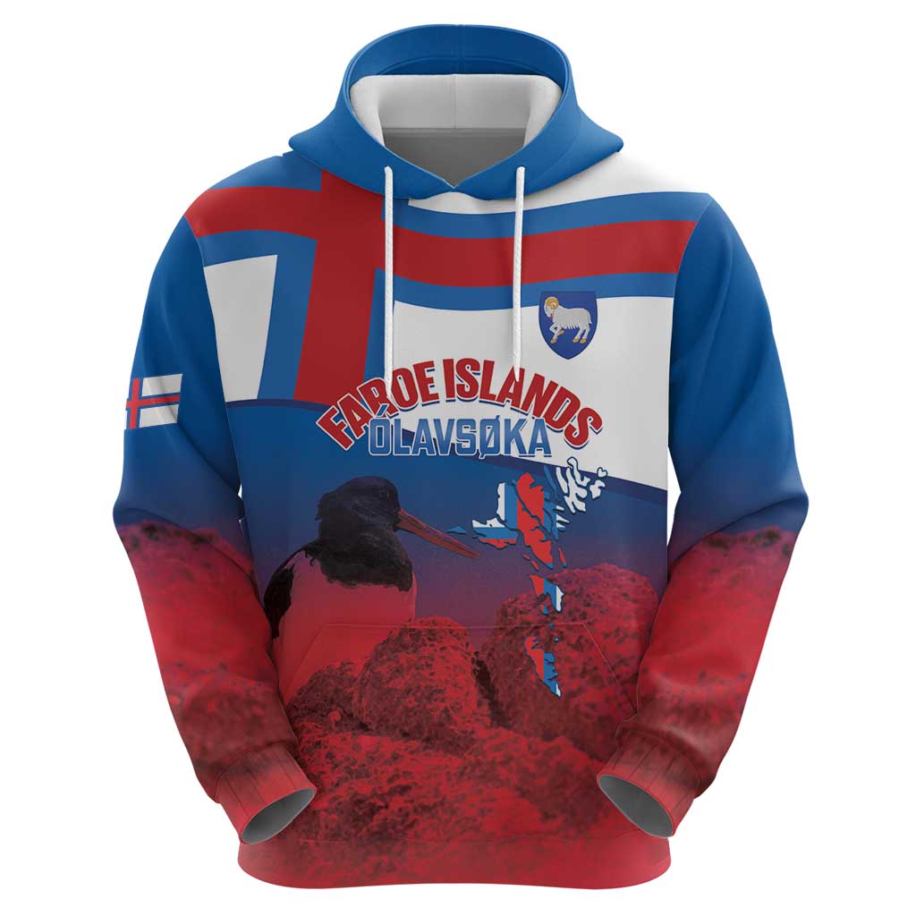 Faroe Islands National Day Hoodie Olavsoka Faroes Map With Tjaldur - Wonder Print Shop