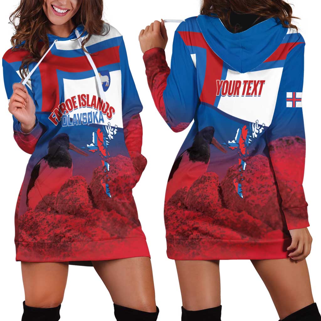 Faroe Islands National Day Hoodie Dress Olavsoka Faroes Map With Tjaldur - Wonder Print Shop
