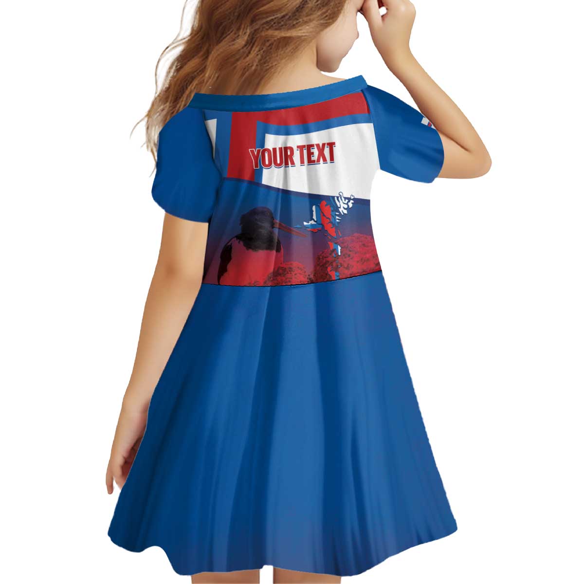 Faroe Islands National Day Kid Short Sleeve Dress Olavsoka Faroes Map With Tjaldur - Wonder Print Shop