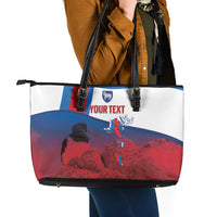 Faroe Islands National Day Leather Tote Bag Olavsoka Faroes Map With Tjaldur - Wonder Print Shop