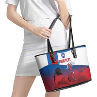 Faroe Islands National Day Leather Tote Bag Olavsoka Faroes Map With Tjaldur - Wonder Print Shop
