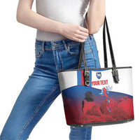 Faroe Islands National Day Leather Tote Bag Olavsoka Faroes Map With Tjaldur - Wonder Print Shop