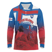 Faroe Islands National Day Long Sleeve Polo Shirt Olavsoka Faroes Map With Tjaldur - Wonder Print Shop