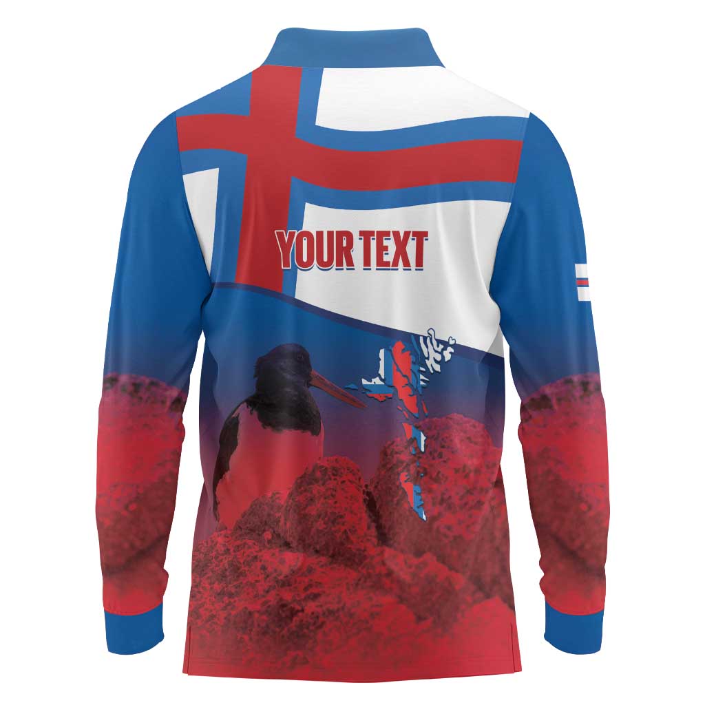 Faroe Islands National Day Long Sleeve Polo Shirt Olavsoka Faroes Map With Tjaldur - Wonder Print Shop