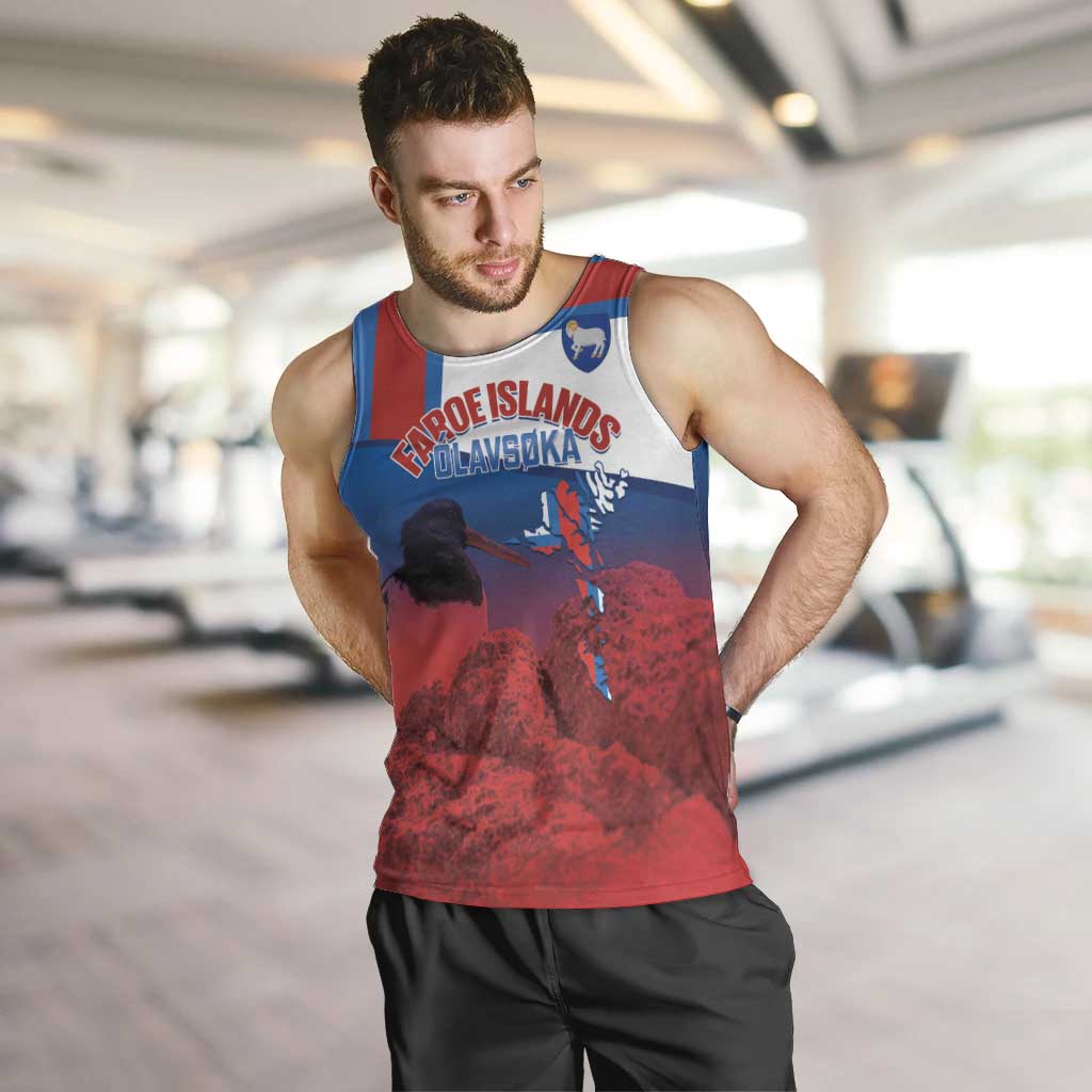 Faroe Islands National Day Men Tank Top Olavsoka Faroes Map With Tjaldur - Wonder Print Shop