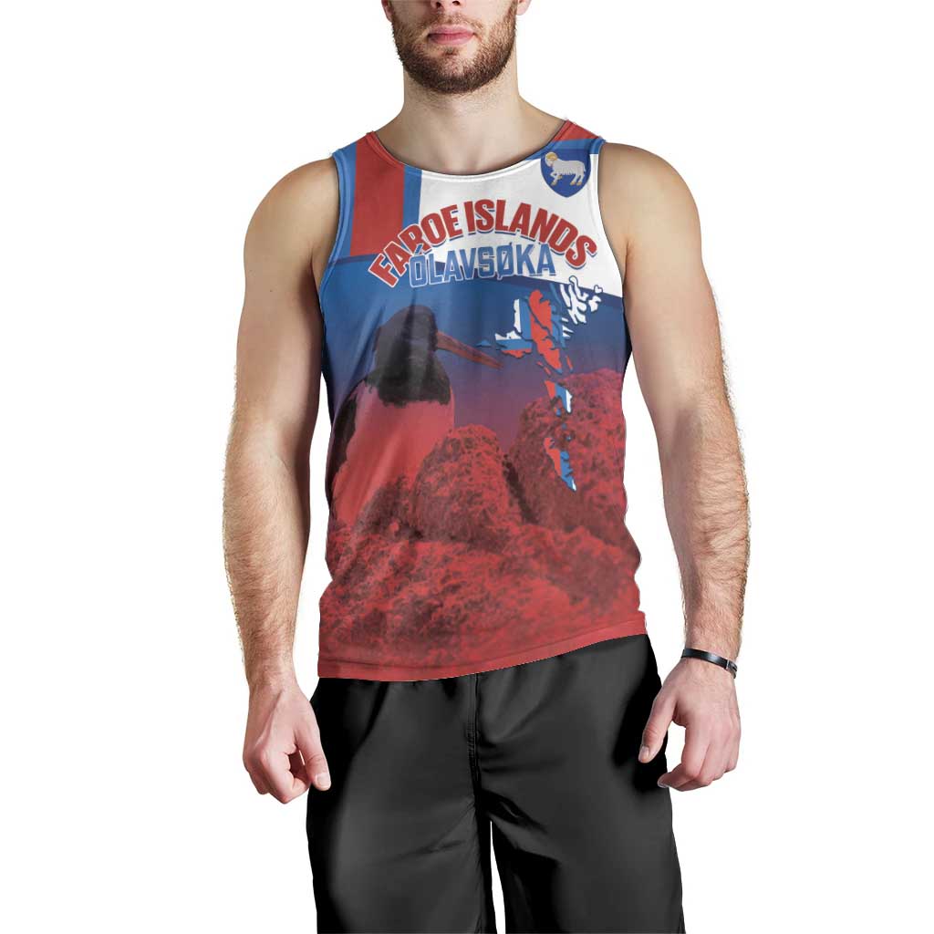 Faroe Islands National Day Men Tank Top Olavsoka Faroes Map With Tjaldur - Wonder Print Shop