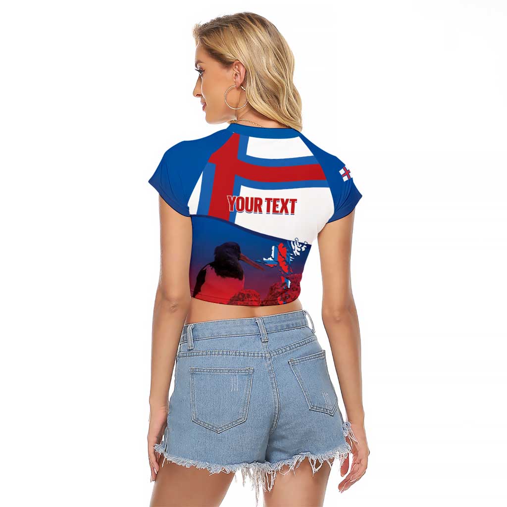 Faroe Islands National Day Raglan Cropped T Shirt Olavsoka Faroes Map With Tjaldur - Wonder Print Shop