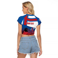 Faroe Islands National Day Raglan Cropped T Shirt Olavsoka Faroes Map With Tjaldur - Wonder Print Shop