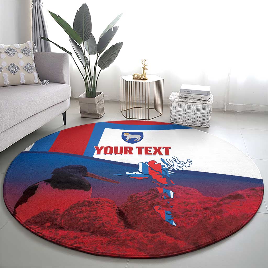 Faroe Islands National Day Round Carpet Olavsoka Faroes Map With Tjaldur - Wonder Print Shop