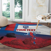 Faroe Islands National Day Round Carpet Olavsoka Faroes Map With Tjaldur - Wonder Print Shop
