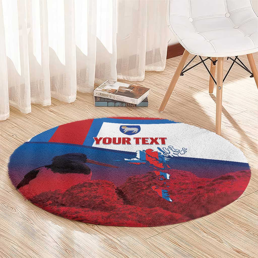 Faroe Islands National Day Round Carpet Olavsoka Faroes Map With Tjaldur - Wonder Print Shop