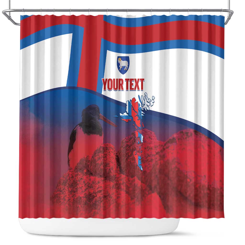 Faroe Islands National Day Shower Curtain Olavsoka Faroes Map With Tjaldur - Wonder Print Shop