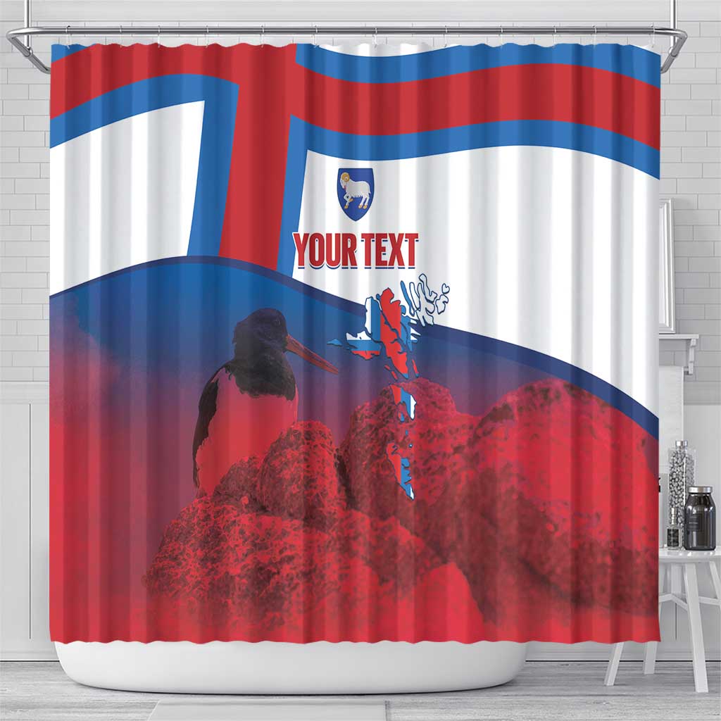 Faroe Islands National Day Shower Curtain Olavsoka Faroes Map With Tjaldur - Wonder Print Shop