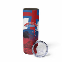 Faroe Islands National Day Skinny Tumbler Olavsoka Faroes Map With Tjaldur - Wonder Print Shop