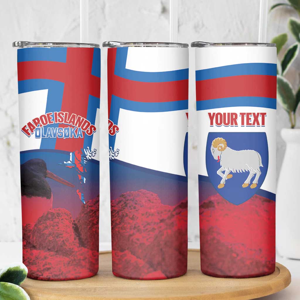 Faroe Islands National Day Skinny Tumbler Olavsoka Faroes Map With Tjaldur - Wonder Print Shop