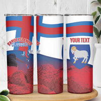 Faroe Islands National Day Skinny Tumbler Olavsoka Faroes Map With Tjaldur - Wonder Print Shop