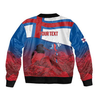 Faroe Islands National Day Sleeve Zip Bomber Jacket Olavsoka Faroes Map With Tjaldur - Wonder Print Shop