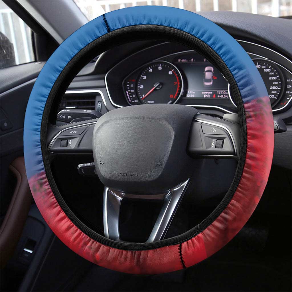 Faroe Islands National Day Steering Wheel Cover Olavsoka Faroes Map With Tjaldur - Wonder Print Shop