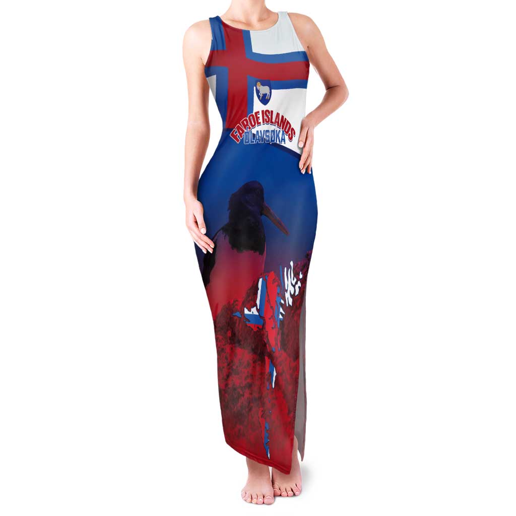 Faroe Islands National Day Tank Maxi Dress Olavsoka Faroes Map With Tjaldur - Wonder Print Shop