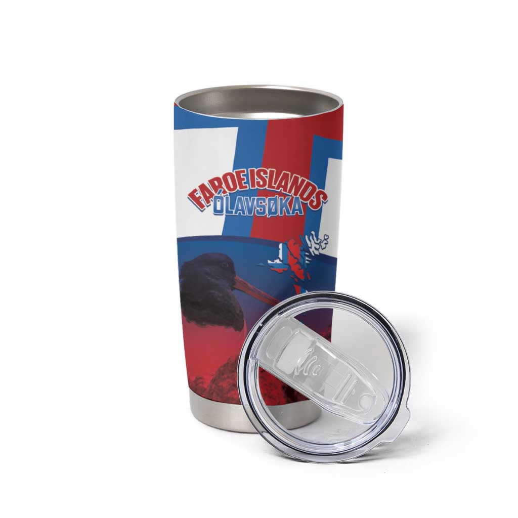 Faroe Islands National Day Tumbler Cup Olavsoka Faroes Map With Tjaldur - Wonder Print Shop