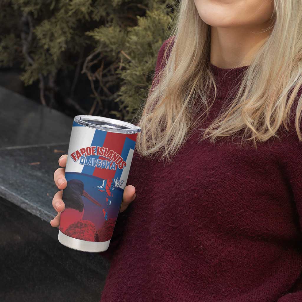 Faroe Islands National Day Tumbler Cup Olavsoka Faroes Map With Tjaldur - Wonder Print Shop