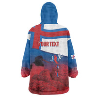 Faroe Islands National Day Wearable Blanket Hoodie Olavsoka Faroes Map With Tjaldur - Wonder Print Shop