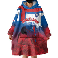 Faroe Islands National Day Wearable Blanket Hoodie Olavsoka Faroes Map With Tjaldur - Wonder Print Shop