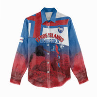 Faroe Islands National Day Women Casual Shirt Olavsoka Faroes Map With Tjaldur - Wonder Print Shop