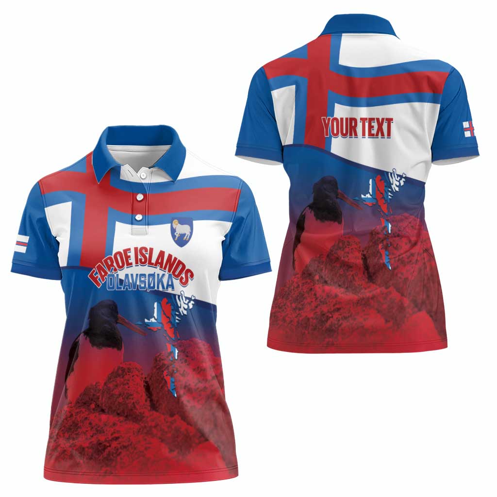 Faroe Islands National Day Women Polo Shirt Olavsoka Faroes Map With Tjaldur - Wonder Print Shop