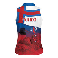 Faroe Islands National Day Women Sleeveless Polo Shirt Olavsoka Faroes Map With Tjaldur - Wonder Print Shop