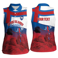 Faroe Islands National Day Women Sleeveless Polo Shirt Olavsoka Faroes Map With Tjaldur - Wonder Print Shop
