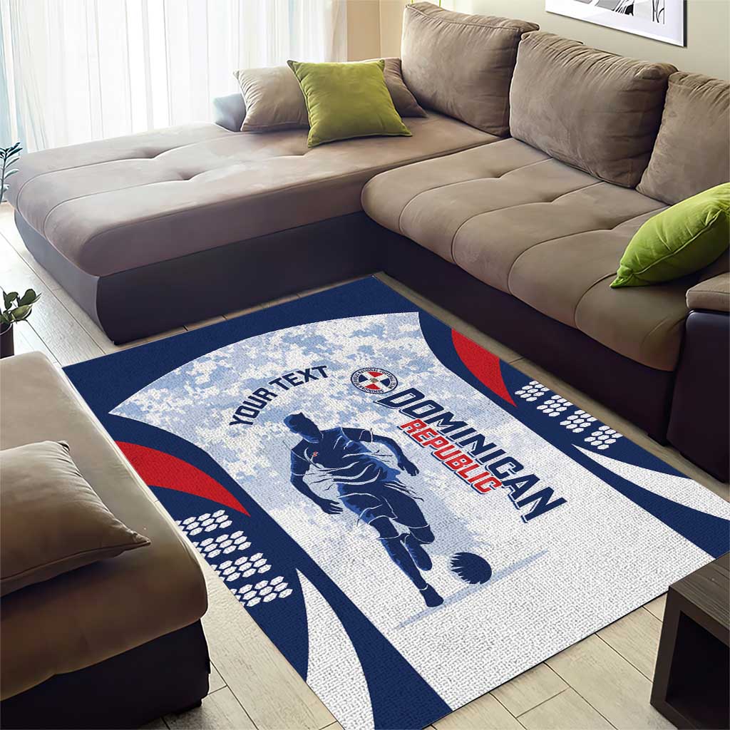 Custom Dominican Republic Football Area Rug Vamos Los Quisqueyanos - Wonder Print Shop