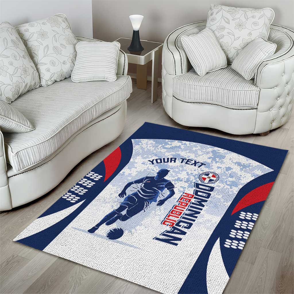 Custom Dominican Republic Football Area Rug Vamos Los Quisqueyanos - Wonder Print Shop