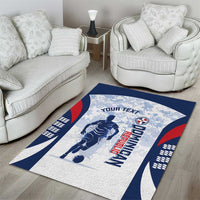 Custom Dominican Republic Football Area Rug Vamos Los Quisqueyanos - Wonder Print Shop
